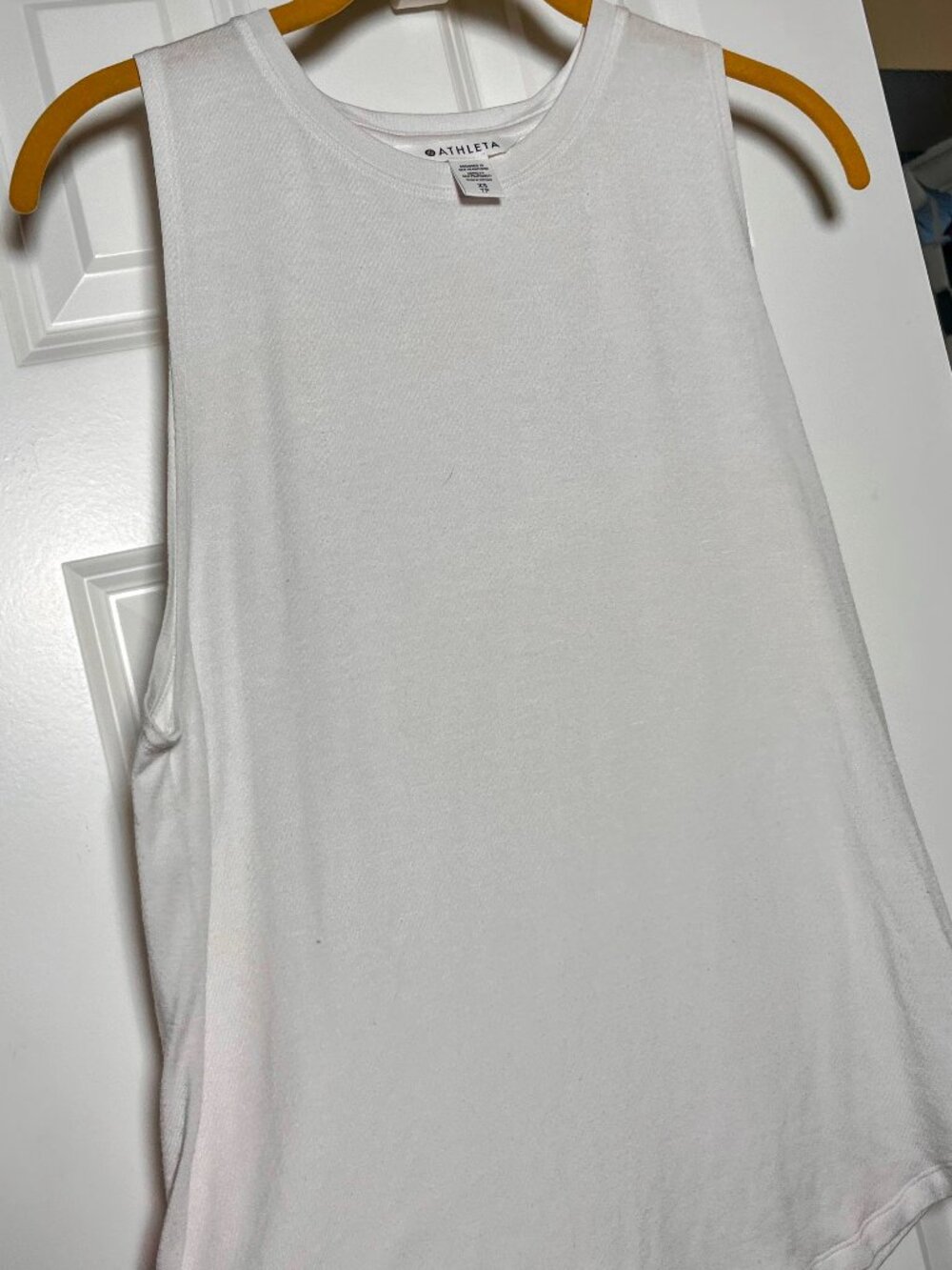 Athleta White High Neck Muscle Tank Top XS Workout Activewear Athleisure